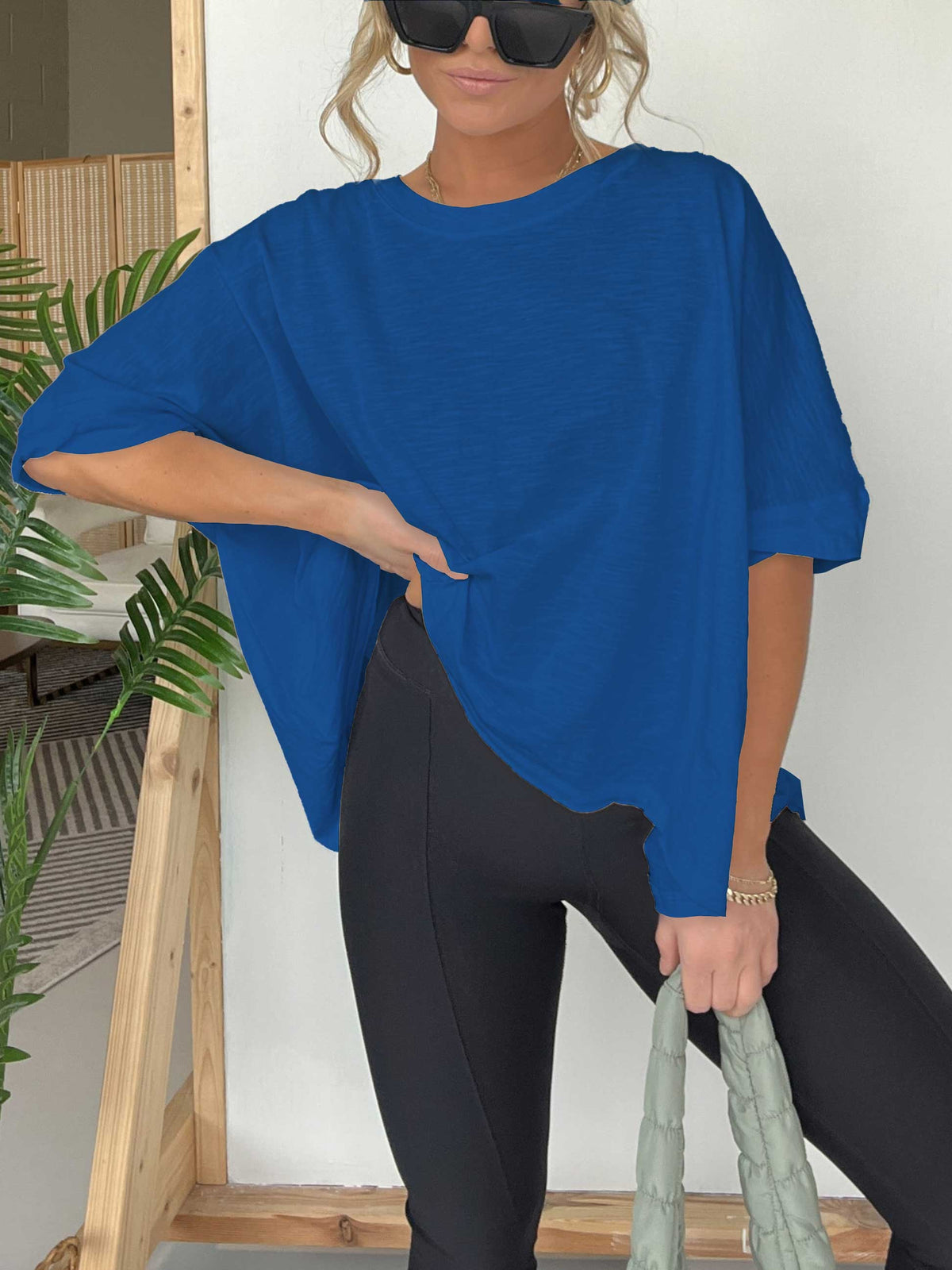 Festes Damen T-Shirt mit Rundhalsausschnitt und Übergröße