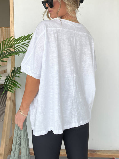 Festes Damen T-Shirt mit Rundhalsausschnitt und Übergröße
