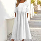 🌸50% Rabatt🌸Frauen gelegentlich grundlegender Outdoor -Crew -Nahrung Taschenpocket Smocked Baumwollkleid