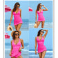 🌷Urlaubsangebot 50% Rabatt 👙Badeanzug mit tiefem V und gerafftem Rücken