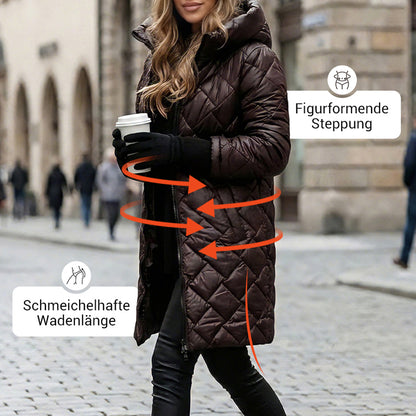 Langer, gesteppter Daunenmantel mit Kapuze für Damen🔥Kostenloser Versand🔥