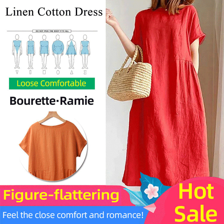 🔥Heißer Verkauf🔥✨Kleid aus Leinen und Baumwolle im japanischen Stil✨