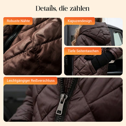 Langer, gesteppter Daunenmantel mit Kapuze für Damen🔥Kostenloser Versand🔥