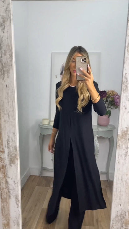 💃Elegant lässiger 2-teiliger Anzug mit langem Oberteil und passender Hose
