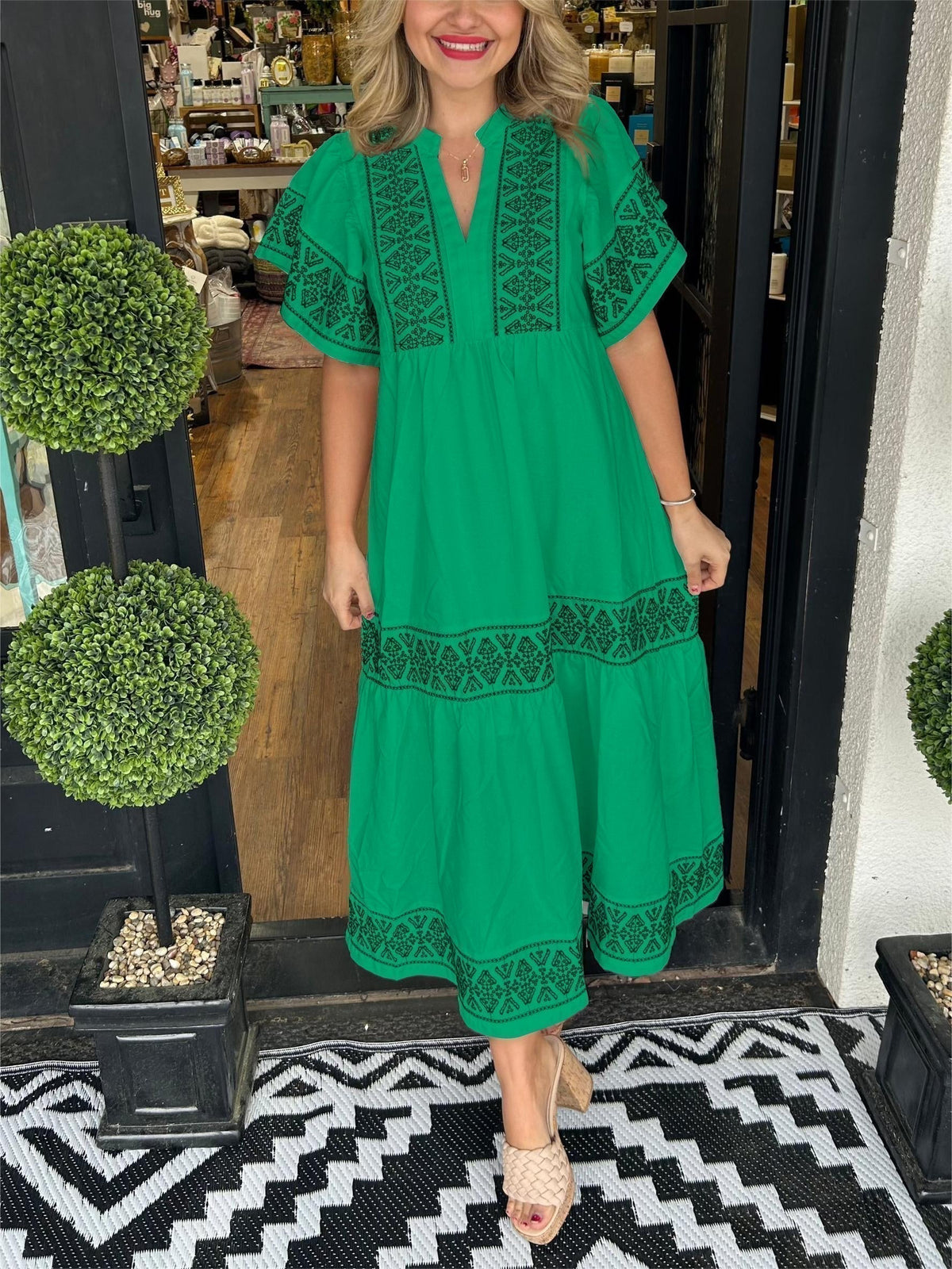 62%Rabatte✨ Damen-Boho-Maxikleid mit V-Ausschnitt✨