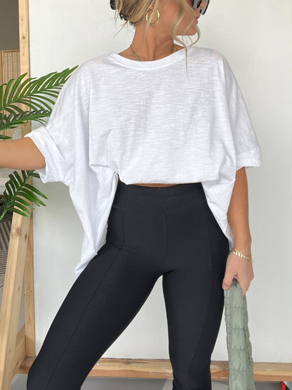 Festes Damen T-Shirt mit Rundhalsausschnitt und Übergröße
