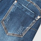 Capri-Jeans mit zerrissenem, hochgerolltem Saum