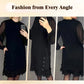 🔥Solange der Vorrat reicht 40 % Rabatt!🎉Damenkleid mit Rundhalsausschnitt und einfarbigem Strass