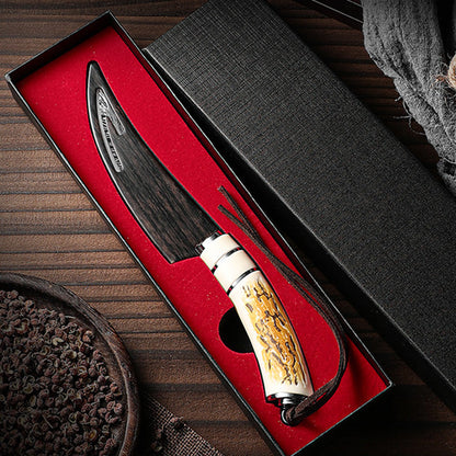🍴🎁Scharfe Geweih-Ausbeinmachete mit Machete und Geschenkbox