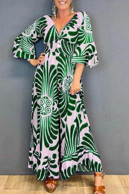 🔥50% Rabatt im Sonderangebot🔥Vintage-Jumpsuit mit Blumenmuster und Rüschenärmeln