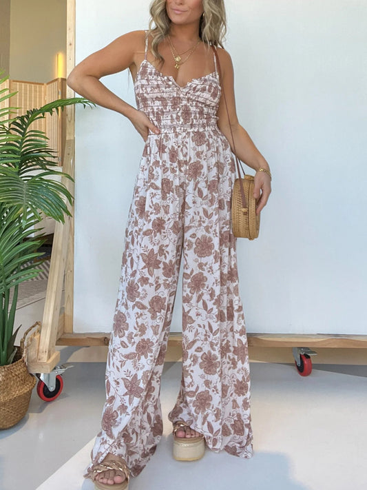 🔥Heißer Verkauf 49 % RABATT🔥2024 New Floral Hosenträger Jumpsuit mit weitem Bein