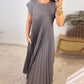 Damen plissiertes einfaches einfarbiges Kleid