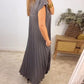 Damen plissiertes einfaches einfarbiges Kleid