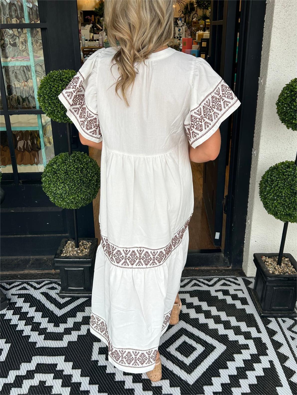 62%Rabatte✨ Damen-Boho-Maxikleid mit V-Ausschnitt✨