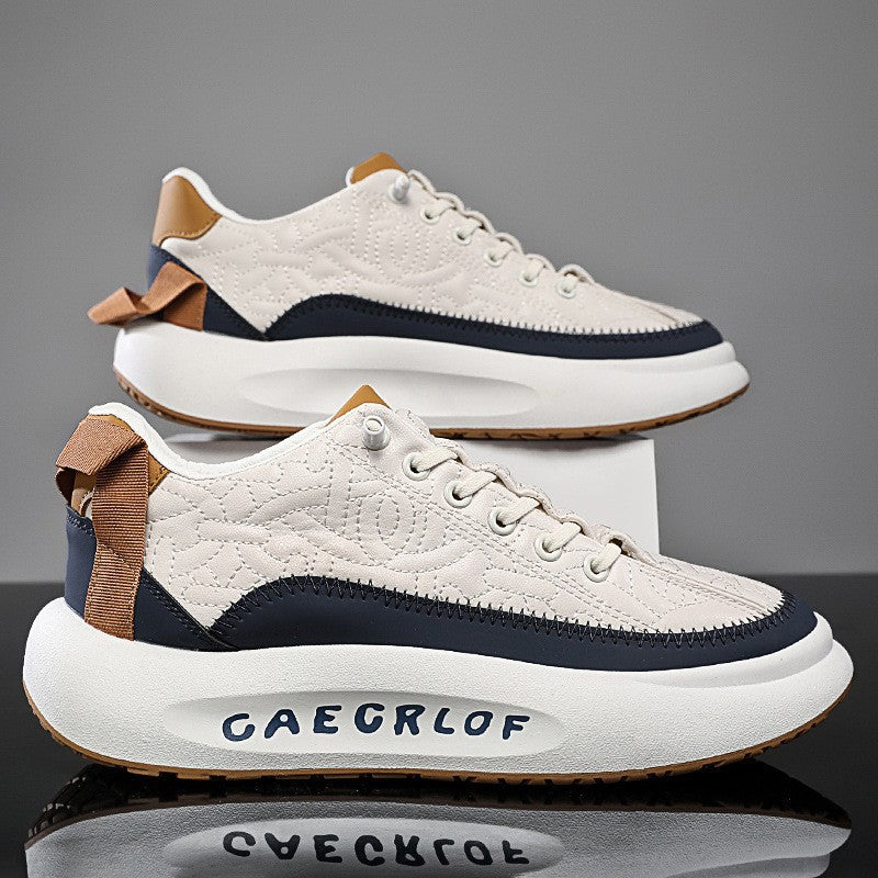 Freizeitschuhe aus Leder mit dicker Sohle für Herren
