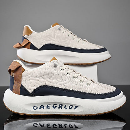 Freizeitschuhe aus Leder mit dicker Sohle für Herren