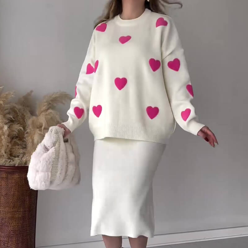 Valentinstag Rabatt! Legerer Schlitz Gestrickter Zweiteiler
