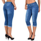 Capri-Jeans mit zerrissenem, hochgerolltem Saum