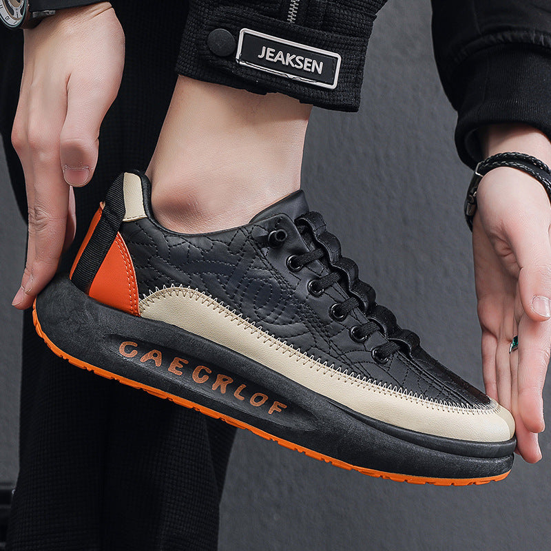 Freizeitschuhe aus Leder mit dicker Sohle für Herren