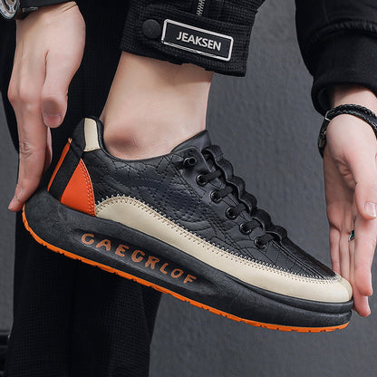 Freizeitschuhe aus Leder mit dicker Sohle für Herren