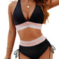 💃Urlaubsangebot 49 % RABATT💃Bikini-Sets mit hoher Taille und Bauchkontrolle in Farbblock-Optik