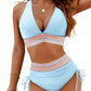 💃Urlaubsangebot 49 % RABATT💃Bikini-Sets mit hoher Taille und Bauchkontrolle in Farbblock-Optik