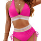 💃Urlaubsangebot 49 % RABATT💃Bikini-Sets mit hoher Taille und Bauchkontrolle in Farbblock-Optik