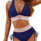 💃Urlaubsangebot 49 % RABATT💃Bikini-Sets mit hoher Taille und Bauchkontrolle in Farbblock-Optik
