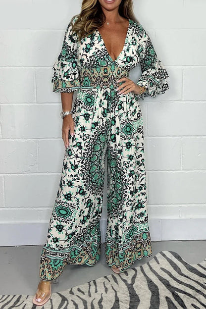 🔥Hot Sale 49% Off🍃Leopardenmuster V-Ausschnitt Jumpsuit