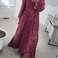 💃Blumen-Maxikleid aus Viskose mit geraffter Taille und Futter.