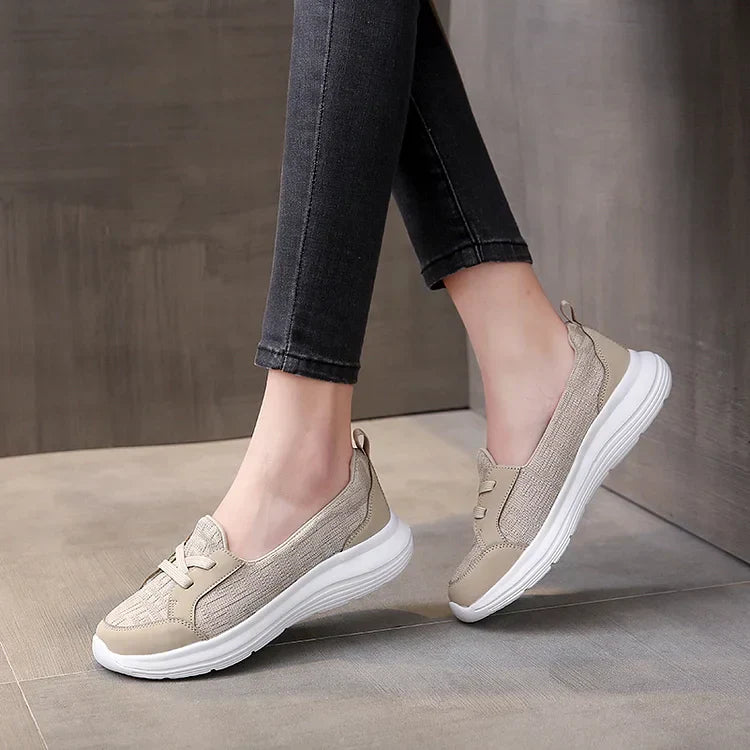 🔥 Orthopädische Frauen atmungsaktiv Slip On Bogen Unterstützung rutschfeste Schuhe