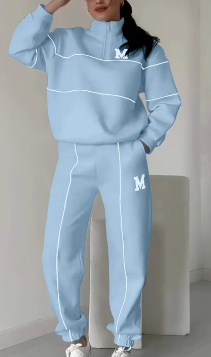 Lässiges Sweatshirt 2-teiliges Set mit Linie