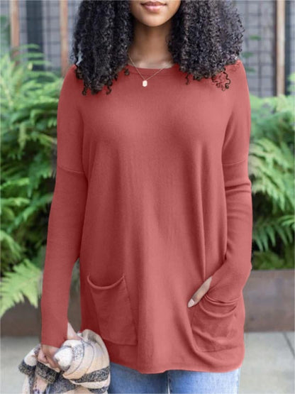 🎁Heißer Verkauf 49% RABATT⏳Langarm-Daumenloch-Pullover-Taschentunika
