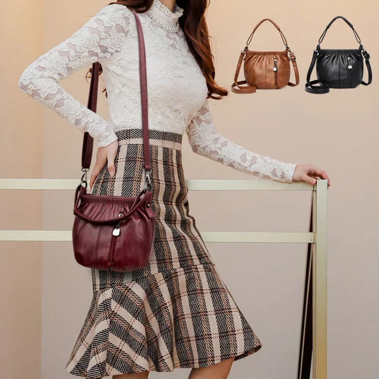 👜💼 Damen Plissee-Handtasche – Weiches Material, Mehrere Tragemöglichkeiten & Stilsicher ✨