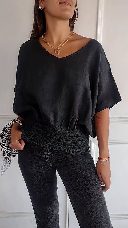 🔥Sommer-Hot-Sale 49% Rabatt🔥Bequemes tailliertes T-Shirt mit V-Ausschnitt