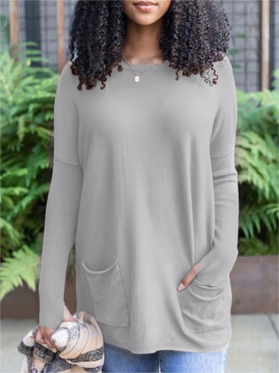 🎁Heißer Verkauf 49% RABATT⏳Langarm-Daumenloch-Pullover-Taschentunika