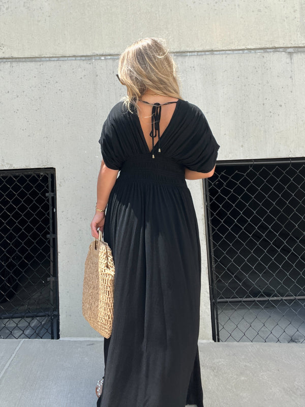 HEISSER VERKAUF 💗 SCHLITZ V-AUSSCHNITT MÜHELOS MAXI LANGES KLEID