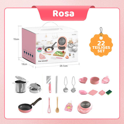 [Bestes Geschenk für Kinder] Mini-Küchen-Kochspielzeug für Kinder – 22-teiliges Set