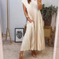 Damen plissiertes einfaches einfarbiges Kleid