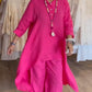 Damen Einfarbiges Leinen-Casual-Anzug