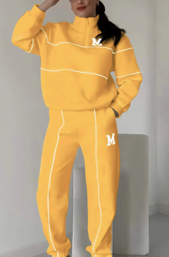Lässiges Sweatshirt 2-teiliges Set mit Linie