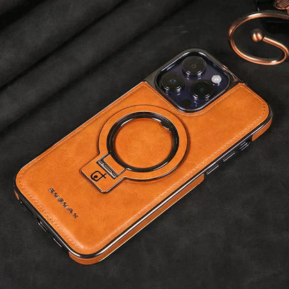 Luxuriöse Lederhülle mit unsichtbarem Ständer für das iPhone