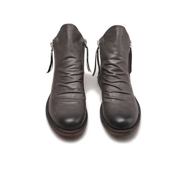 Neu Plissierte Vintage Reißverschluss Chelsea Ritter Stiefel【KOSTENLOSER VERSAND】