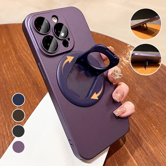 [Bestes Geschenk fürs Handy] Matte, magnetische iPhone-Hülle mit 360° drehbarem, unsichtbarem Ständer