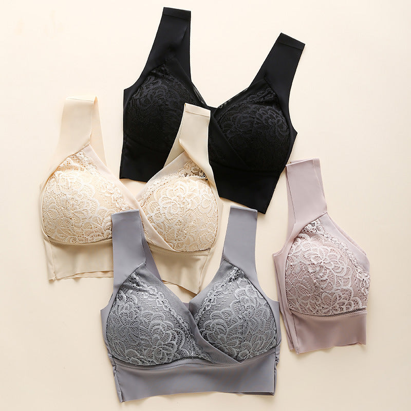 🔥Heißer Verkauf 49 % RABATT🔥Plus-Size-Komfort-BH aus Spitze mit kabelloser Stützfunktion