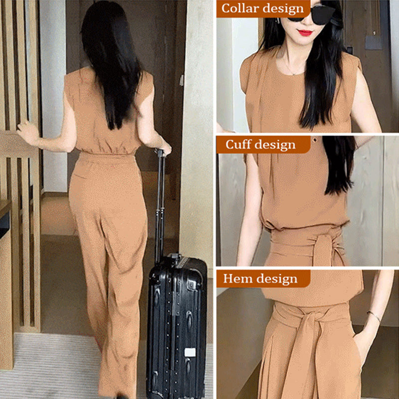 🔥Beliebtes Produkt🔥Mode ärmelloses Hosen-Set mit weitem Bein