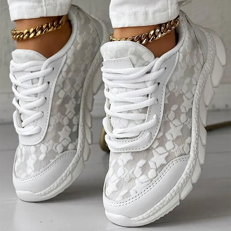 ❤【35-44】ATMUNGSAKTIVE SNEAKERS MIT RUNDER SPITZE UND SCHNÜRSENKERN