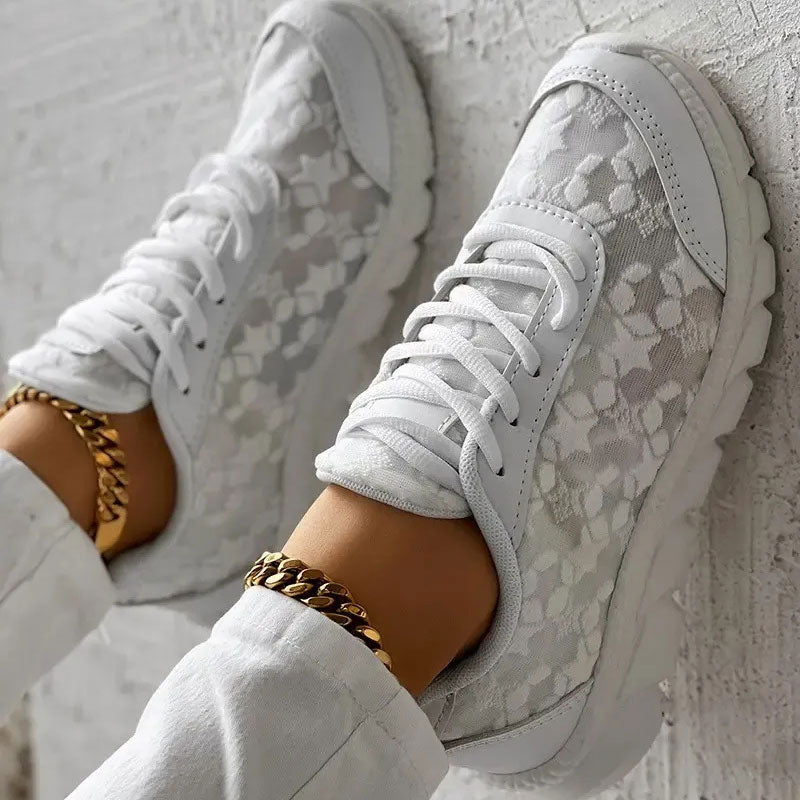 ❤【35-44】ATMUNGSAKTIVE SNEAKERS MIT RUNDER SPITZE UND SCHNÜRSENKERN