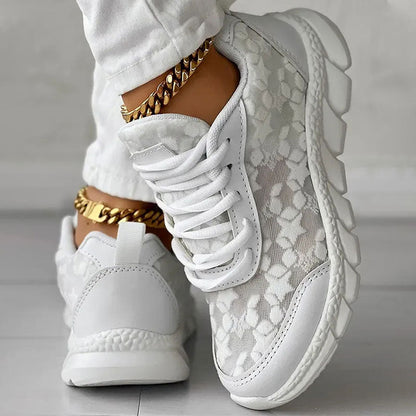 ❤【35-44】ATMUNGSAKTIVE SNEAKERS MIT RUNDER SPITZE UND SCHNÜRSENKERN