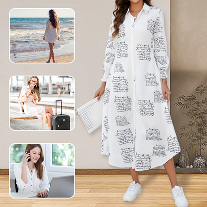💕Stilvolle lange Hemdblusenkleider für Damen